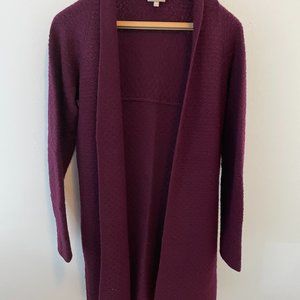 Ellie Kai Cashmere Cardigan Sweater Size L Wine Color